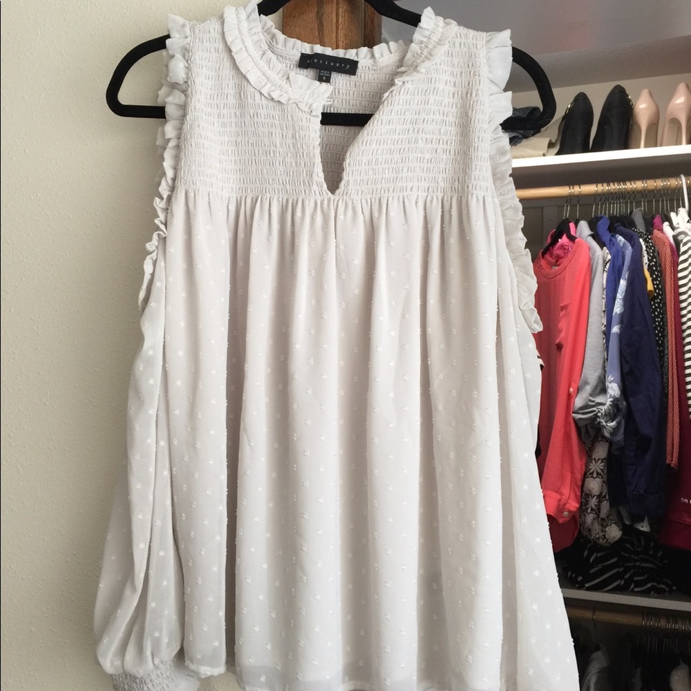 Sanctuary cold-shoulder blouse, Size: S